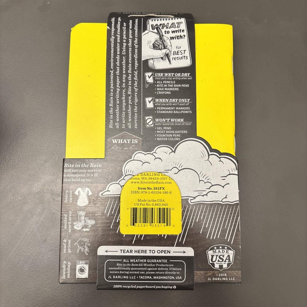 Rite in the Rain Field-Flex Notebook 3 Pack - Yellow