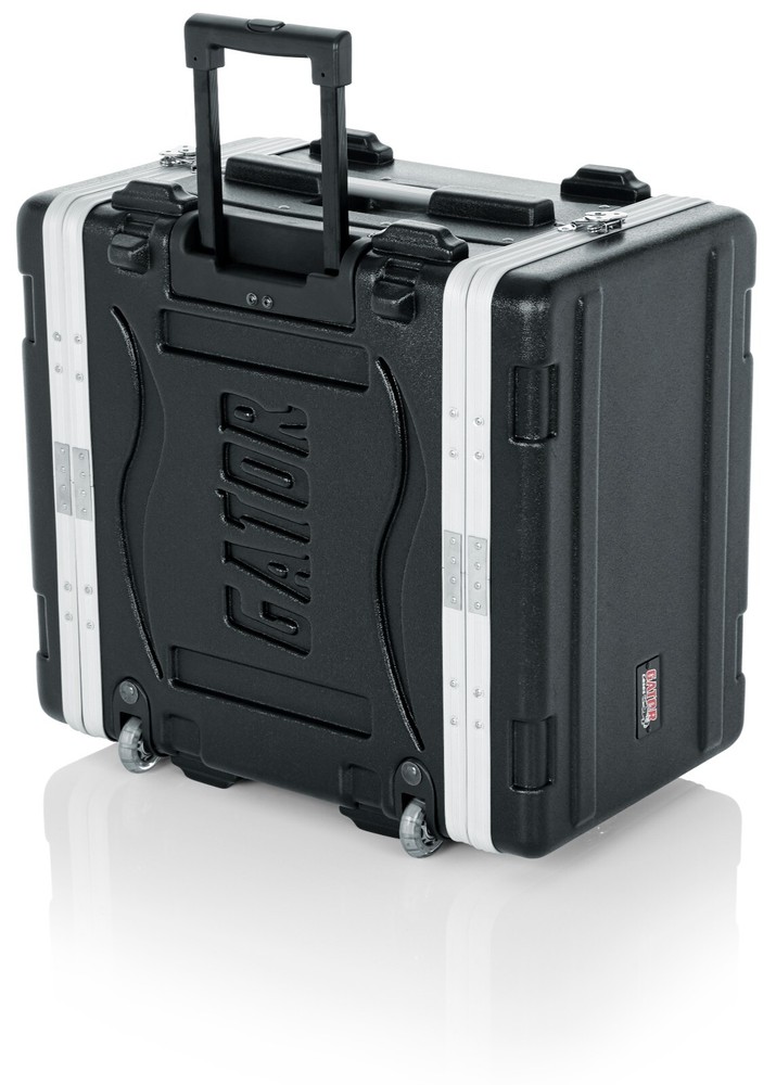 Gator Lightweight Rolling 6U Rack Case: Tow Handle, Wheels, 19.25" Depth