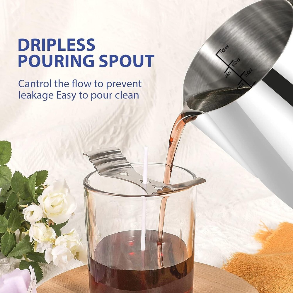 Complete Candle Making Starter Kit - Includes Pot, Thermometer & Safety Pads
