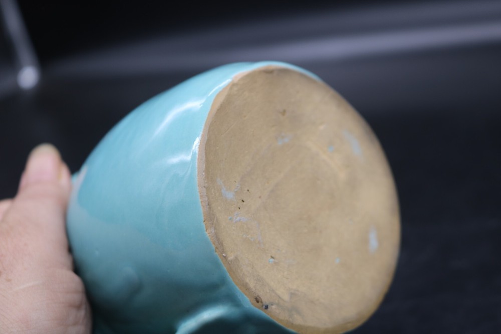 Small Pottery Pitcher-Drip Glaze-Turquoise