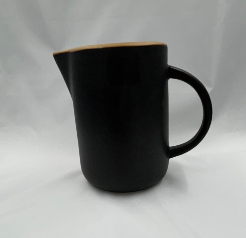 Pier 1 Large Stoneware Pitcher Black Matte Finish