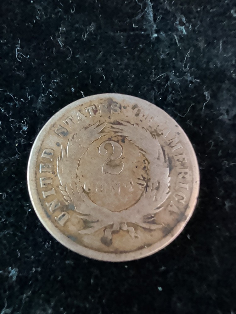 1865 Two Cent Piece Plain 5 Circulated