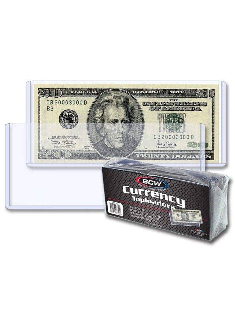 10 BCW Rigid Currency Banknote Holder Regular Dollar Bill Topload With Tracking!
