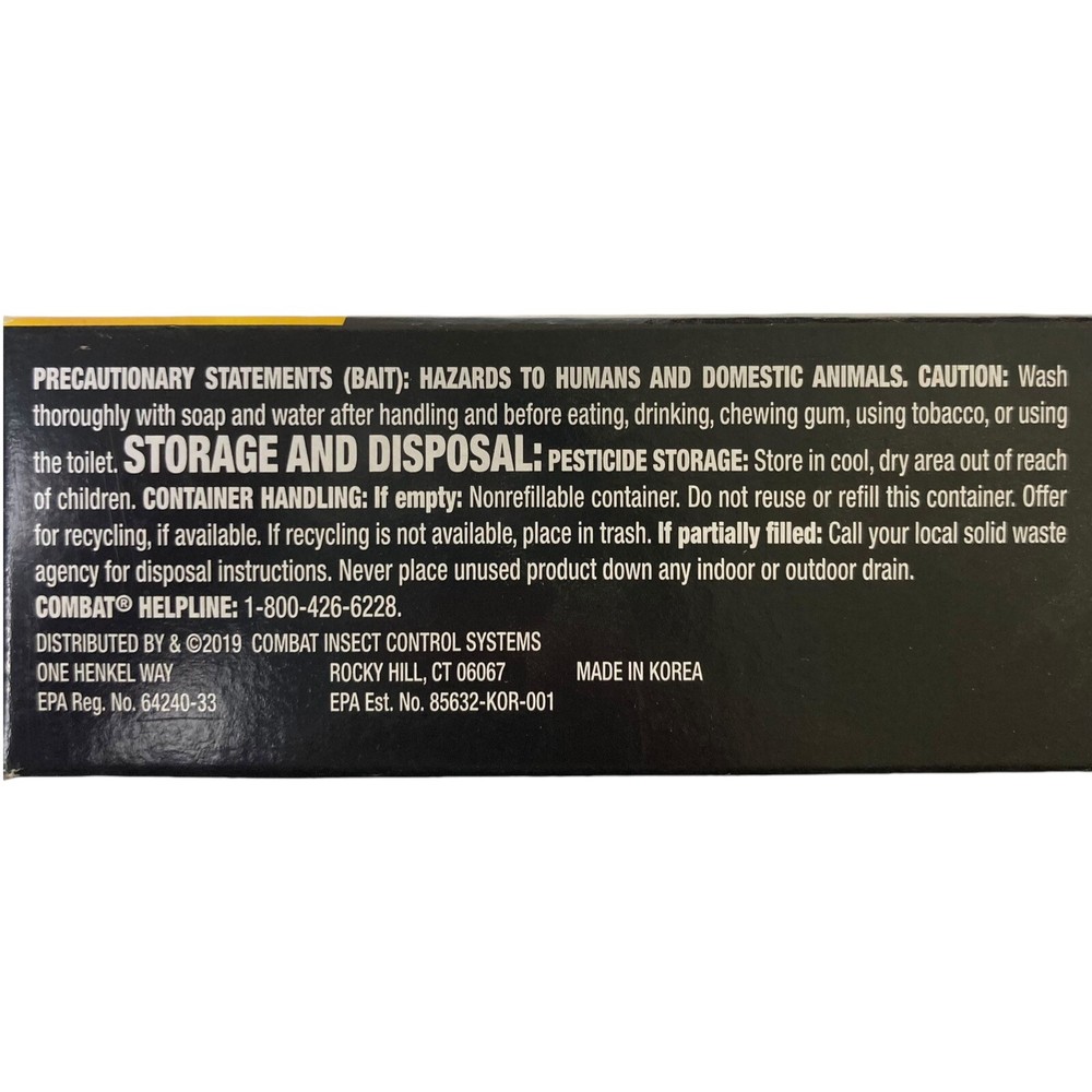 (2) Combat Roach Killing Baits Systems Gel Child Resistant 12 Stations Kill Nest