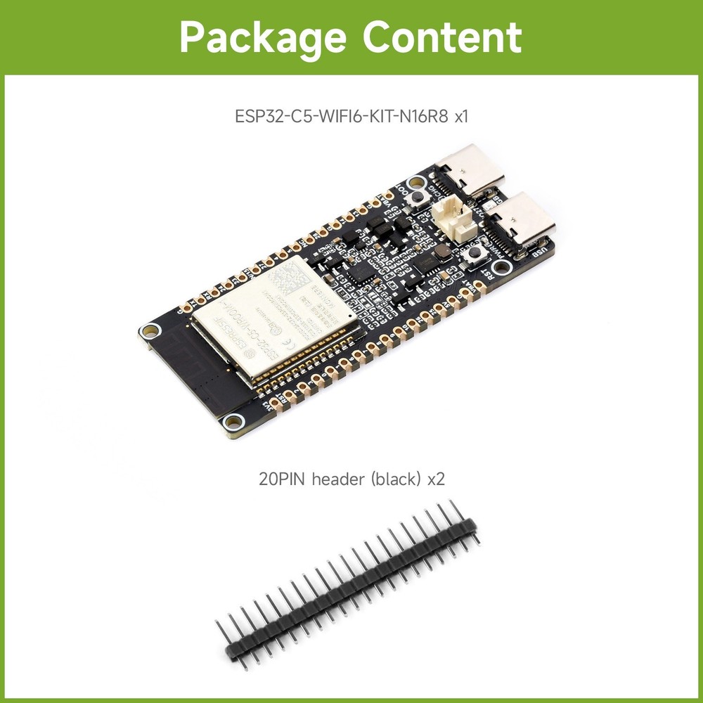 Waveshare ESP32-C5 Dual-Band Wi-Fi 6 Development Board, 240MHz RISC-V Processor
