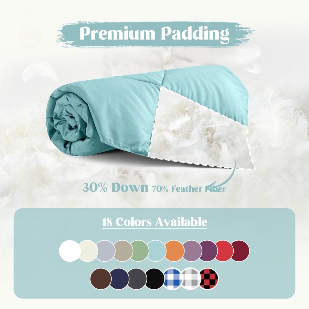puredown® Soft Feather Down Throw Blanket Lightweight Packable Couch Throw fo...