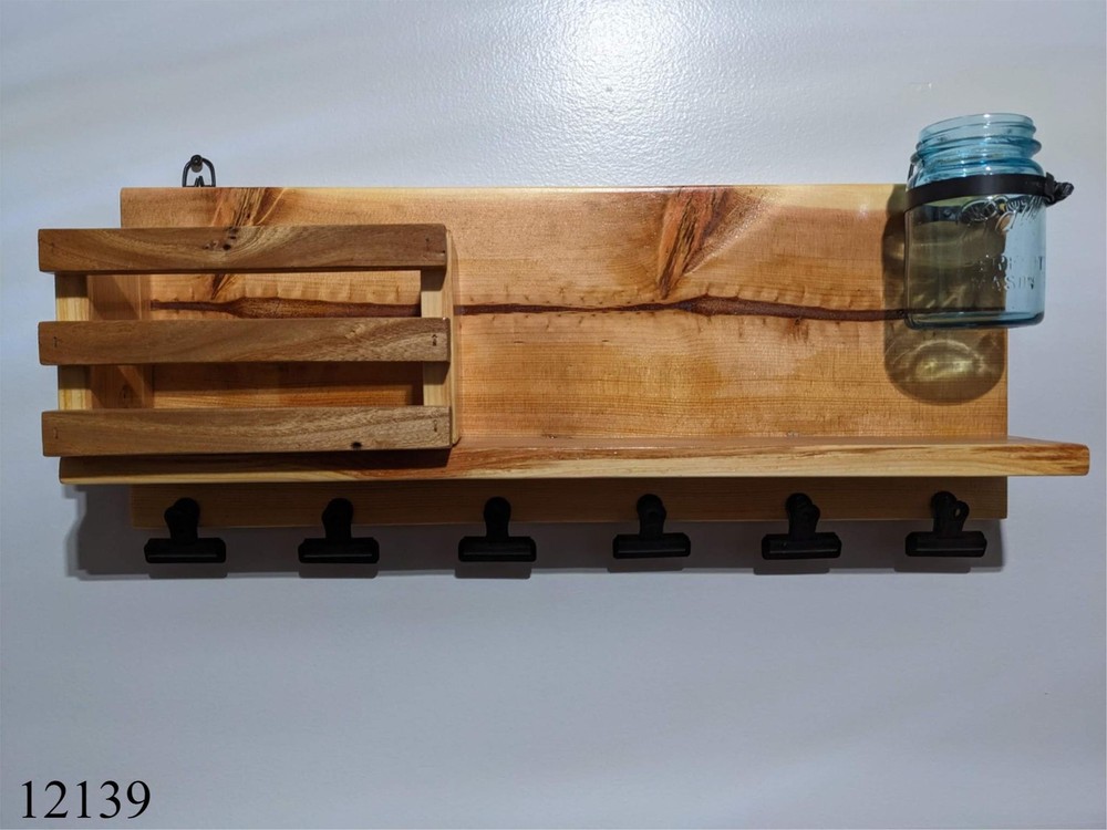 Rustic Organizer Mail Letter Holder Shelf Entryway Office Kitchen Handmade