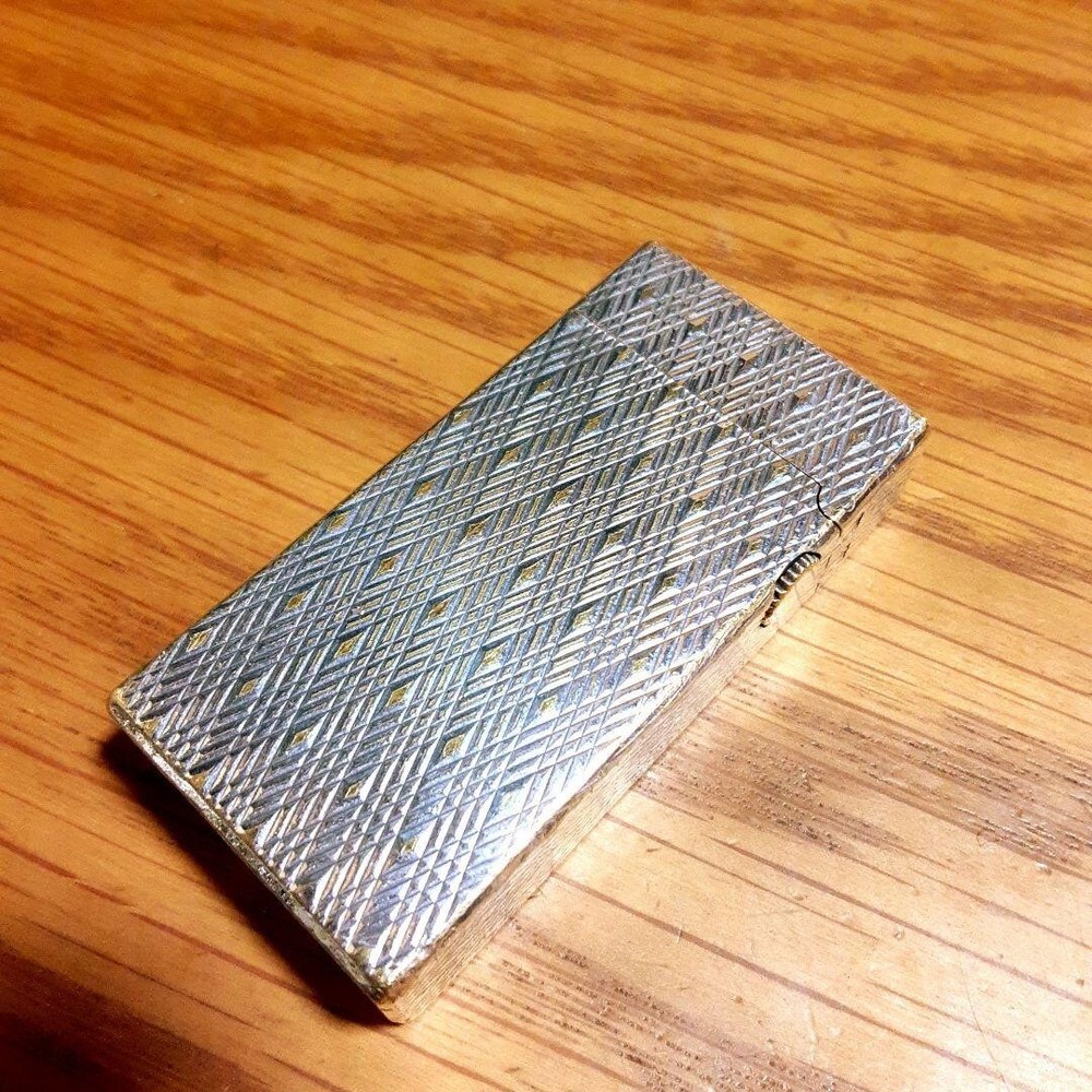 dunhill Gas Lighter Silver ellipse Model Ignition & Fire adjustment confirmed JP