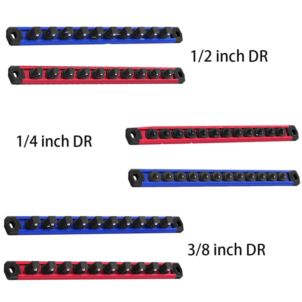 WORKPRO 1/2" /1/4" /3/8" Dr Magnetic Socket Organizer Socket Holder Socket Rails