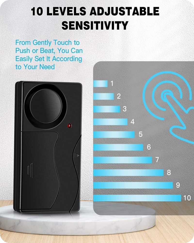 Adjustable Sensitivity 110dB Vibration Alarm with Remote for Maximum Protection