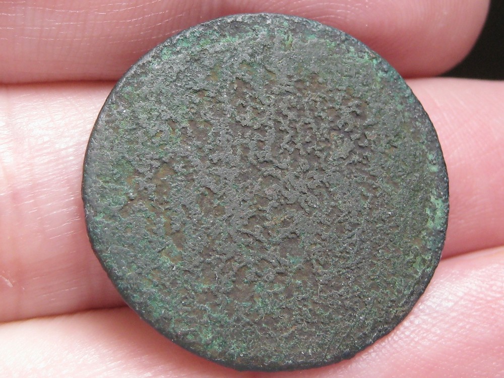Extremely Worn Unknown Copper Colonial Coin- 28 MM, 6.65 Grams, Shipwreck Effect