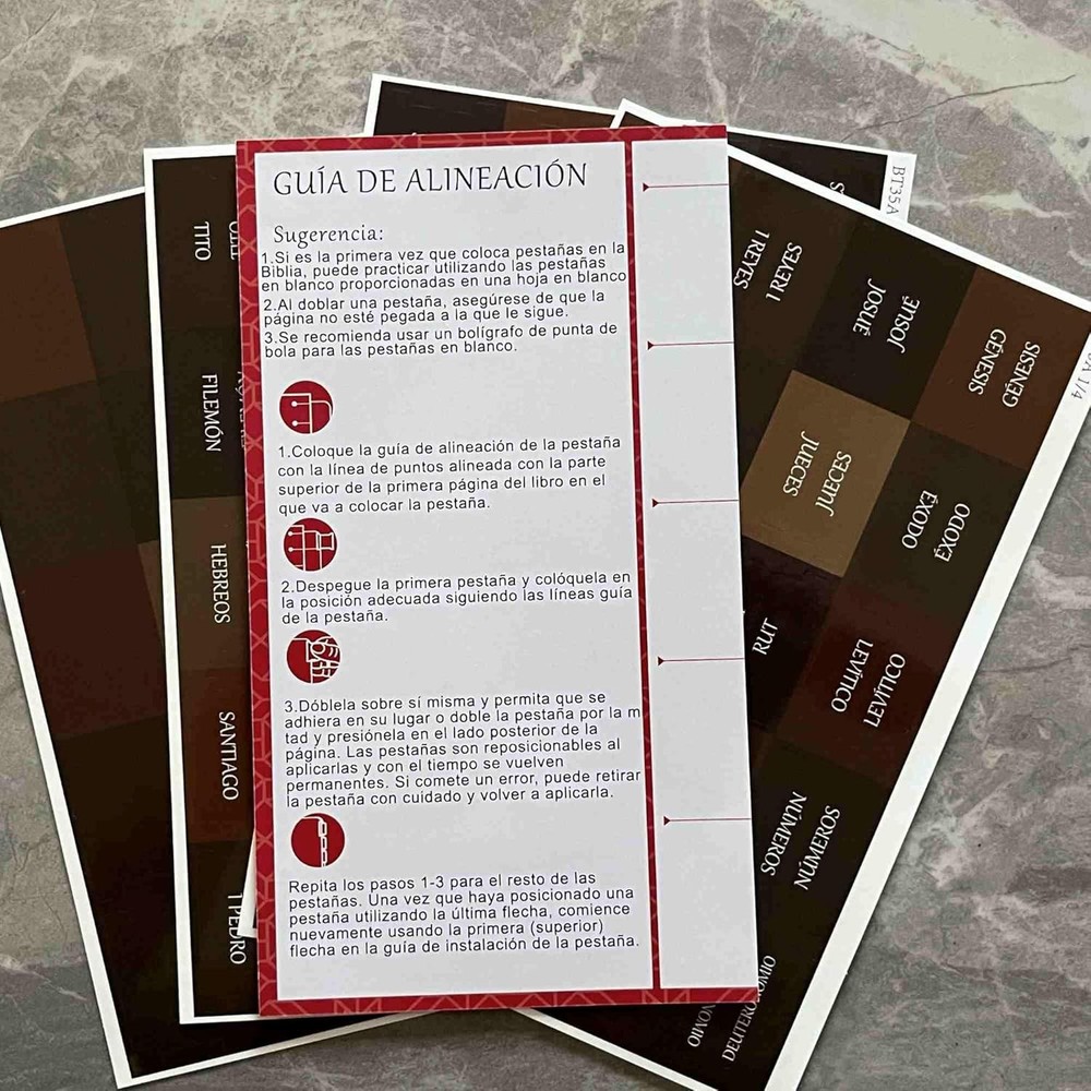 Large Print Repositionable Spanish Bible Laminated Tabs Stickers