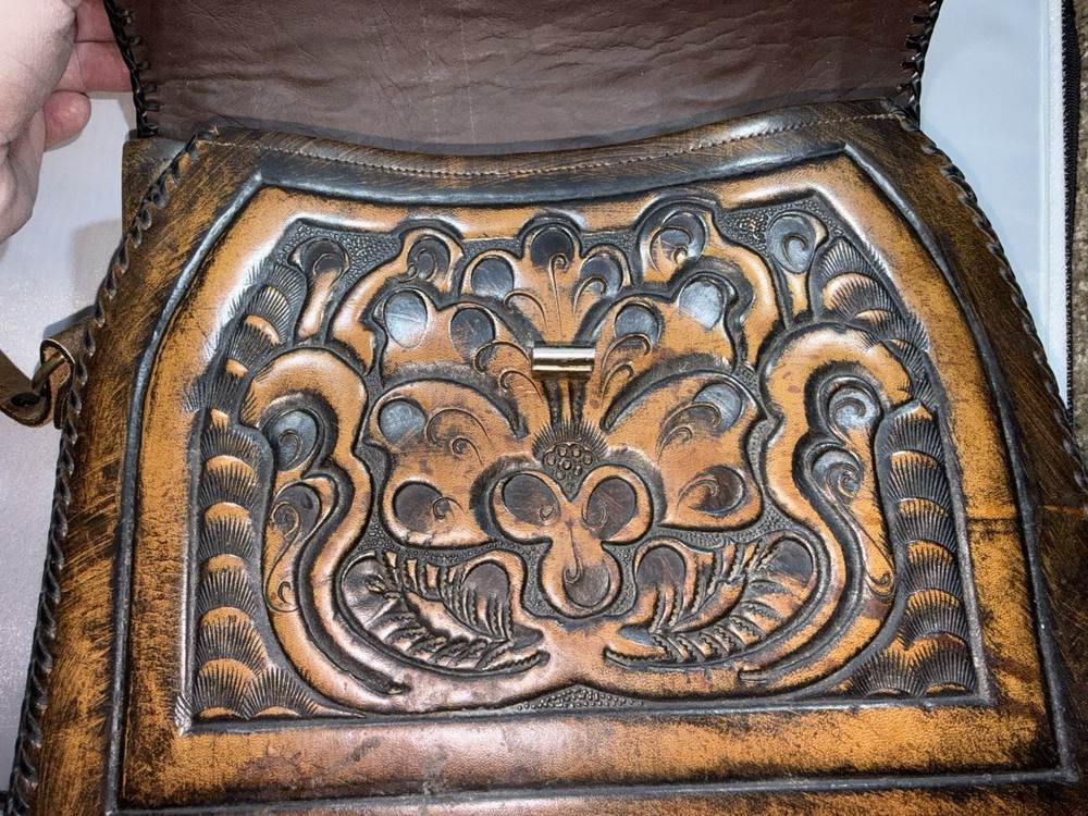 Vintage Hand-Tooled Leather Purse