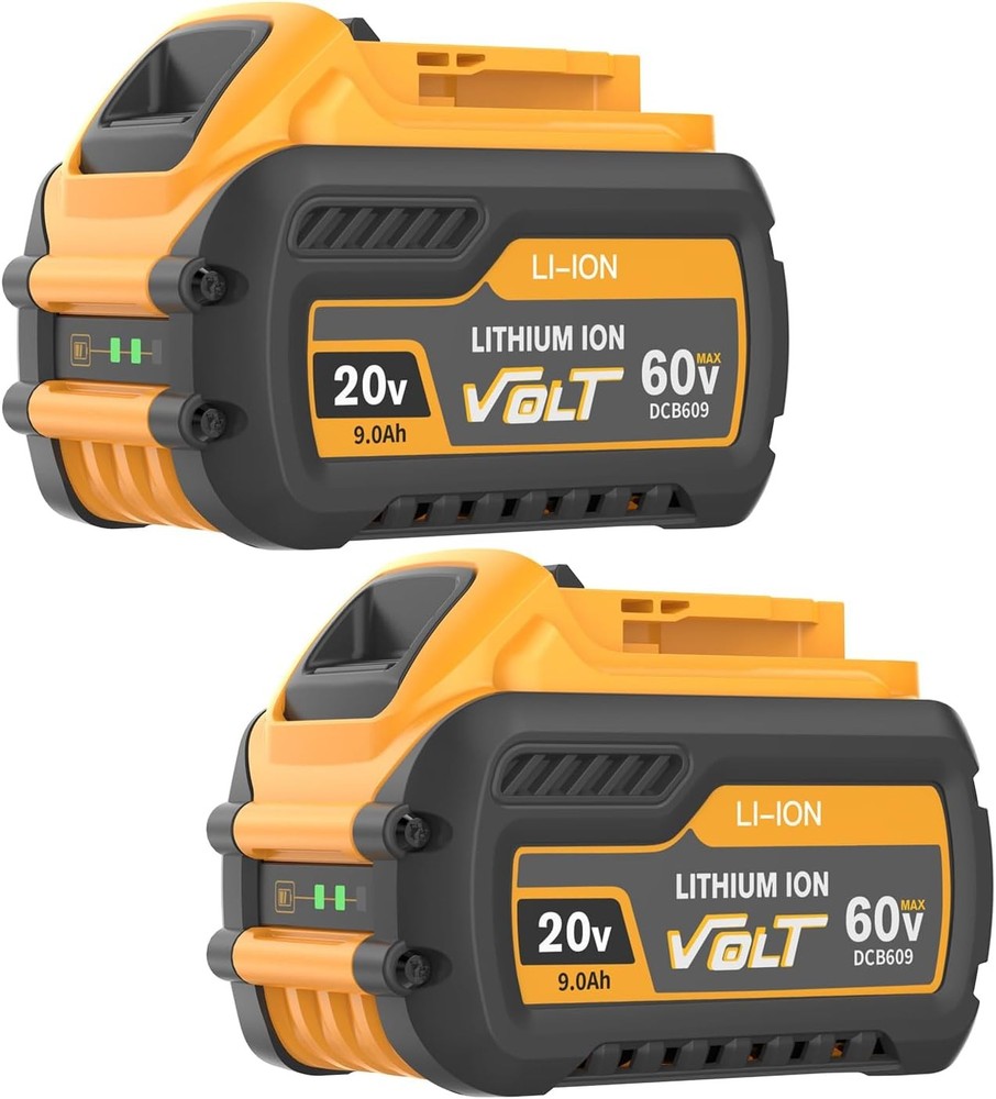 4PC 9Ah 20V/60V MAX Replacement for DEWALT Battery Lithium DCB615 DCB606 Tool