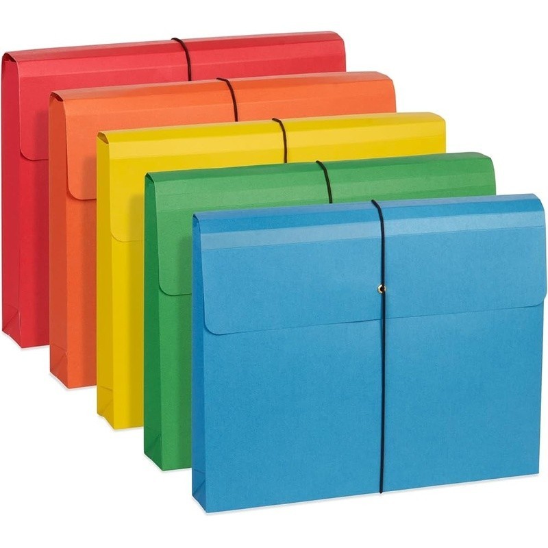 Assorted File Wallets 10 Pack W/ Elastic Closure & Protective Flap Storage New