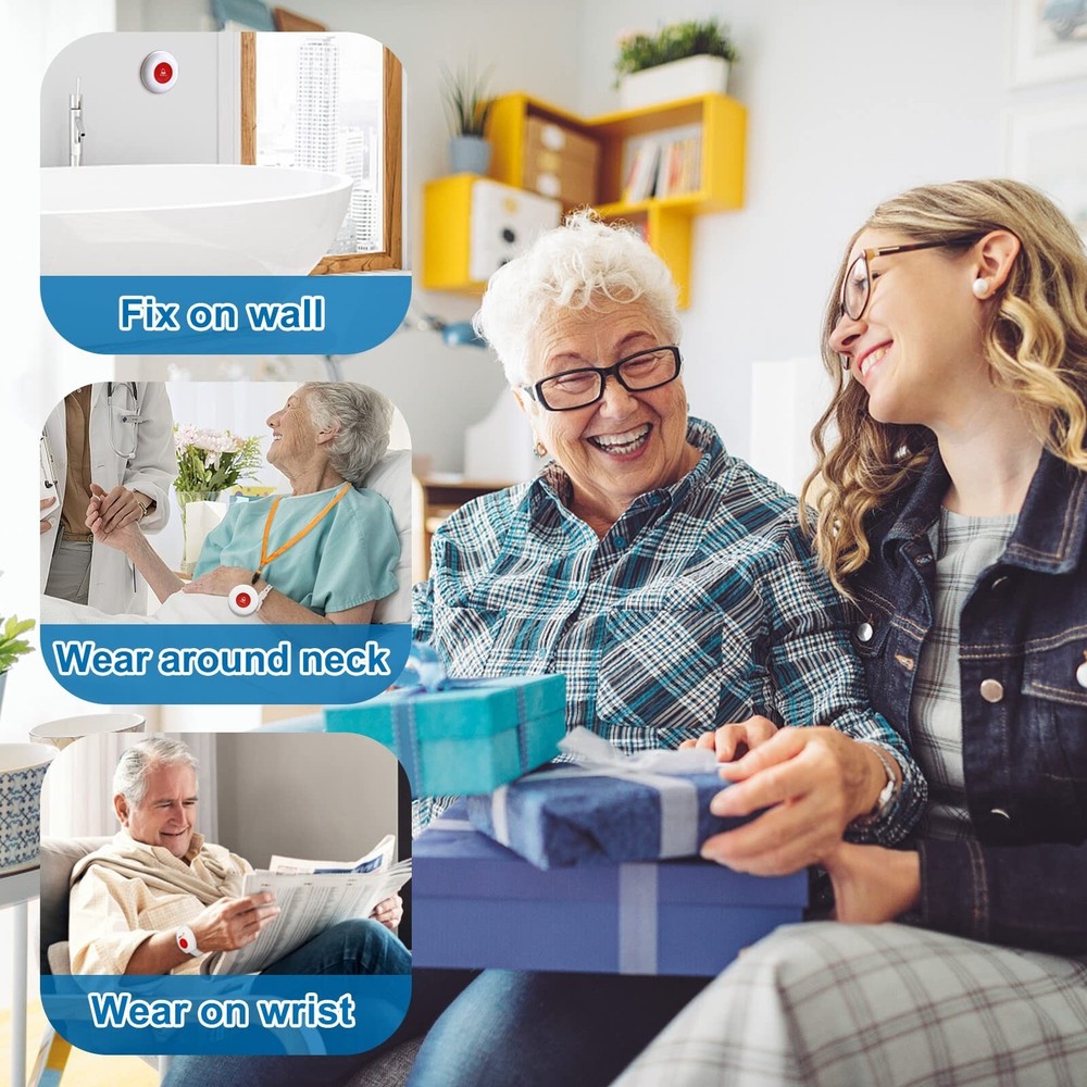 Daytech Wireless Caregiver Pager Call Button Elderly Nurse Alert System for E...