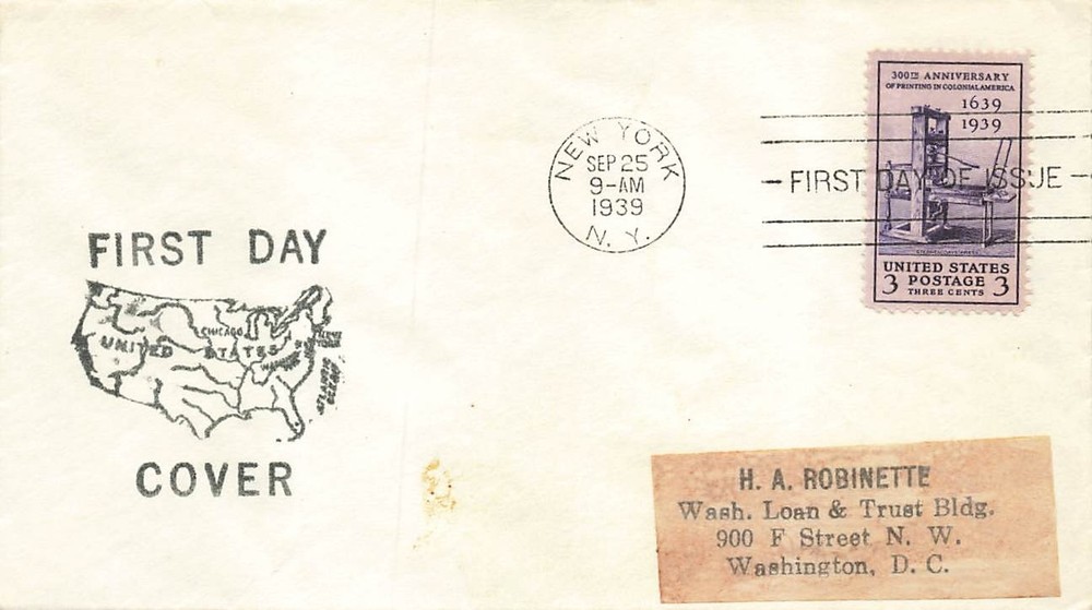 857 3c PRINTING - Unknown rubber stamp GP cachet