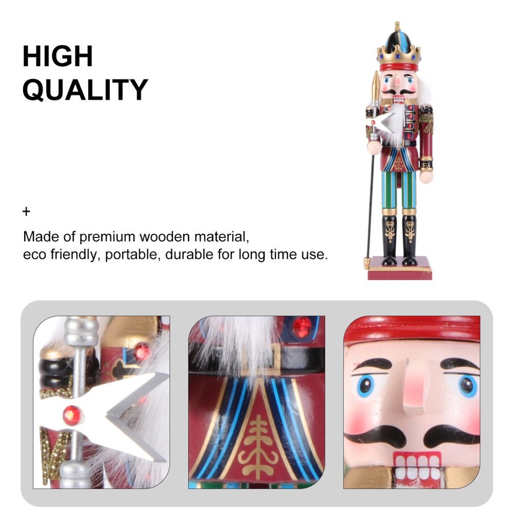 Nutcracker Puppet Ornament Wooden Walnut Shape Desktop Decor