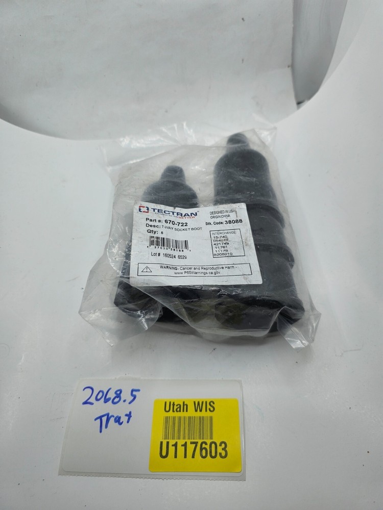 (QTY 5) Tectran Back of Socket Boot 670-722 for 7-Way Socket Boot