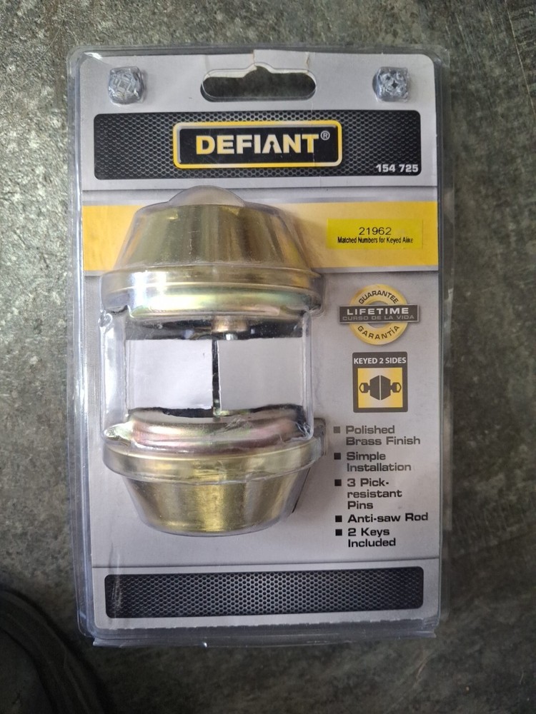 Defiant Double Cylinder Polished Brass Deadbolt *104