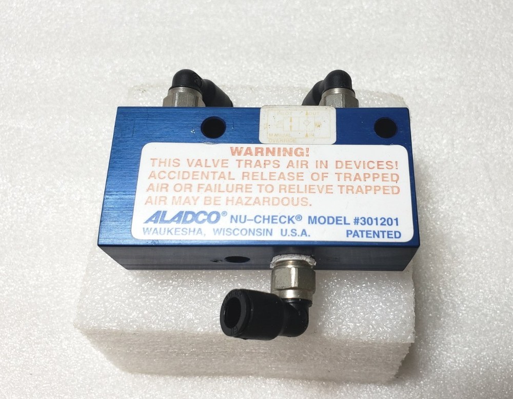 Aladco Nu-Check 301201 Check Valve, 1/8" NPTF, With Override Button