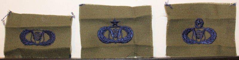 USAF Three Level Command & Control Badge Insignia OD Fatigue Patch Set