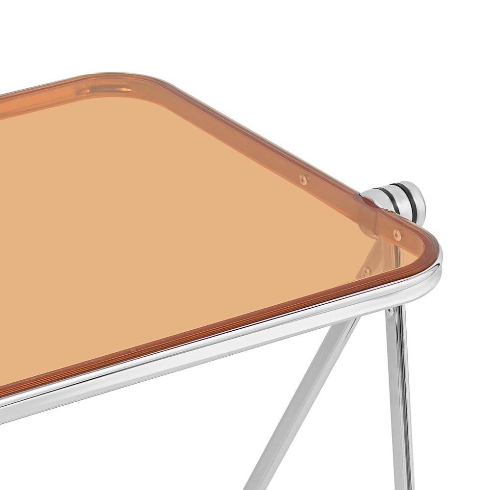 Clear Foldable Side Table, Tiny Desk for Home Office, Small Computer Desk