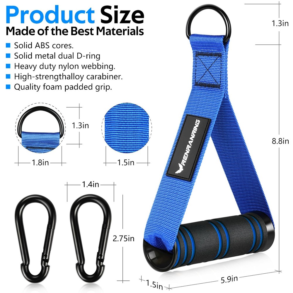 Gym Exercise Handles Replacement Handle Attachments for Cable Machine Pulleys