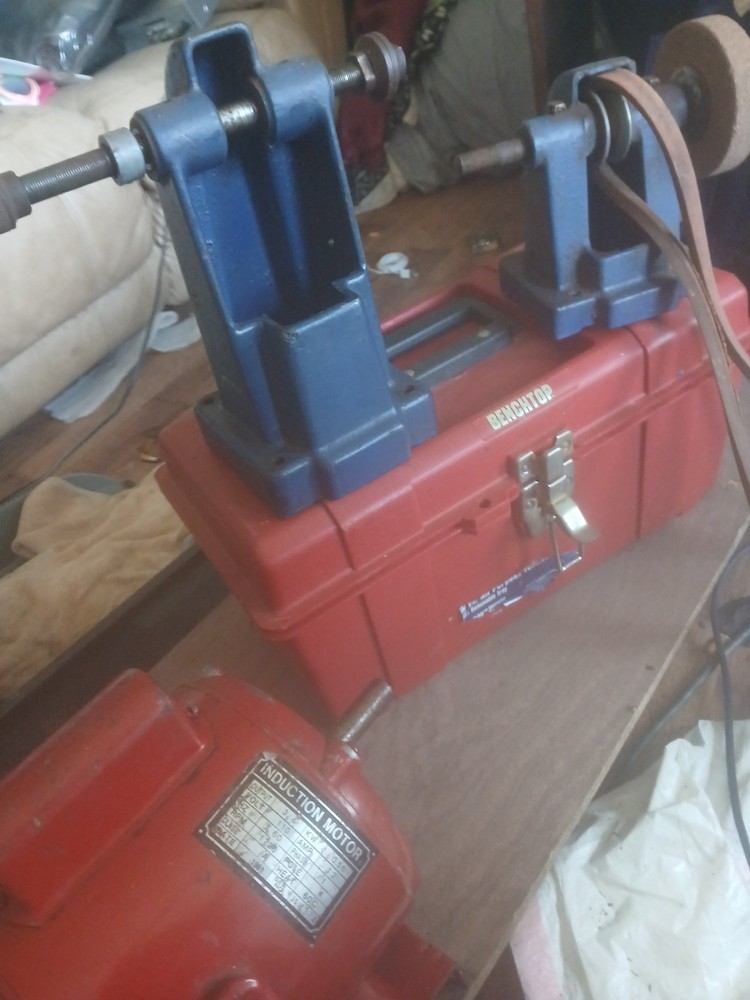 Bench Top Belt Sander w Motor + Vise Bundle Workshop Tools Tested/Untested