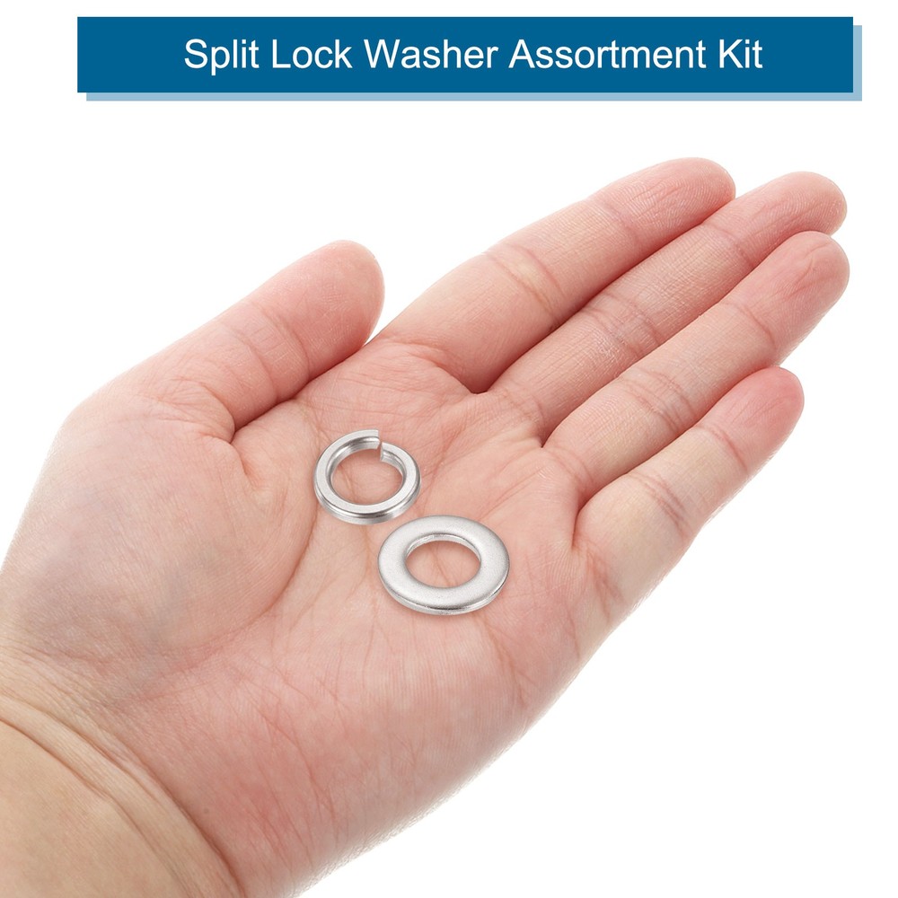 100Pcs M12 Split Lock Washer and Flat Washer Kit