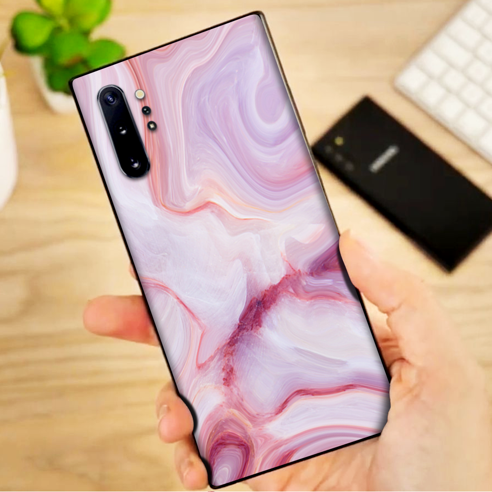 Skins Decal Wrap for Samsung Note 10 Plus Pink Stone Marble Geode