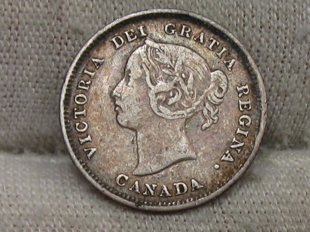 VF 1888 Silver 5¢ Cent CANADA.  #100