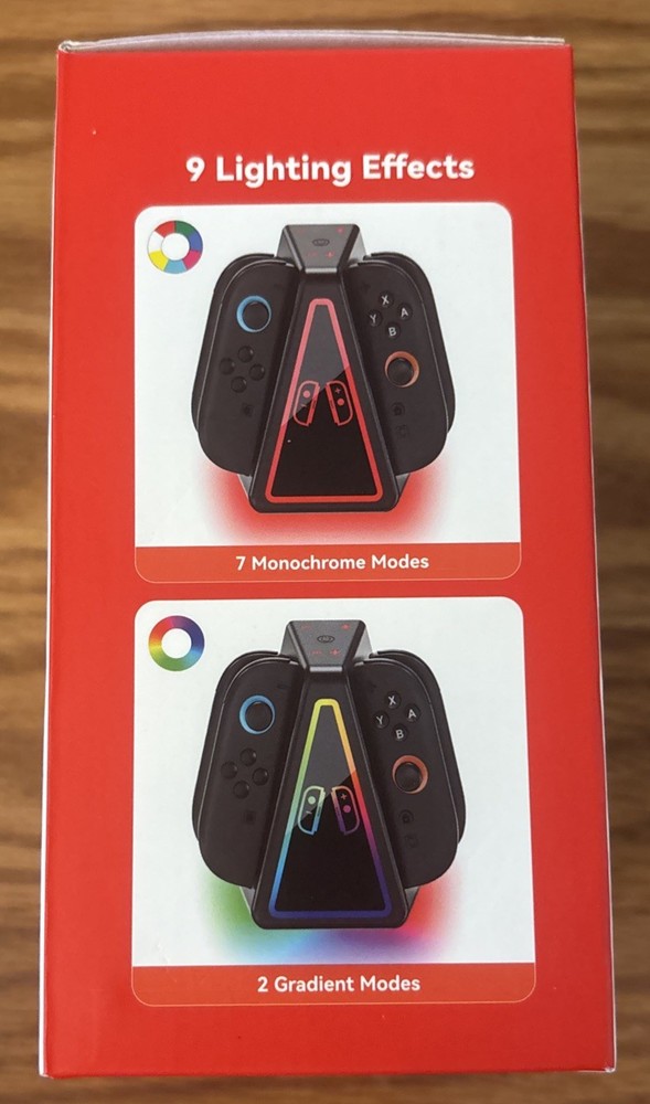 4 Joy-Con Controller RGB Magnetic Fast Charging Dock for Nintendo Switch 2