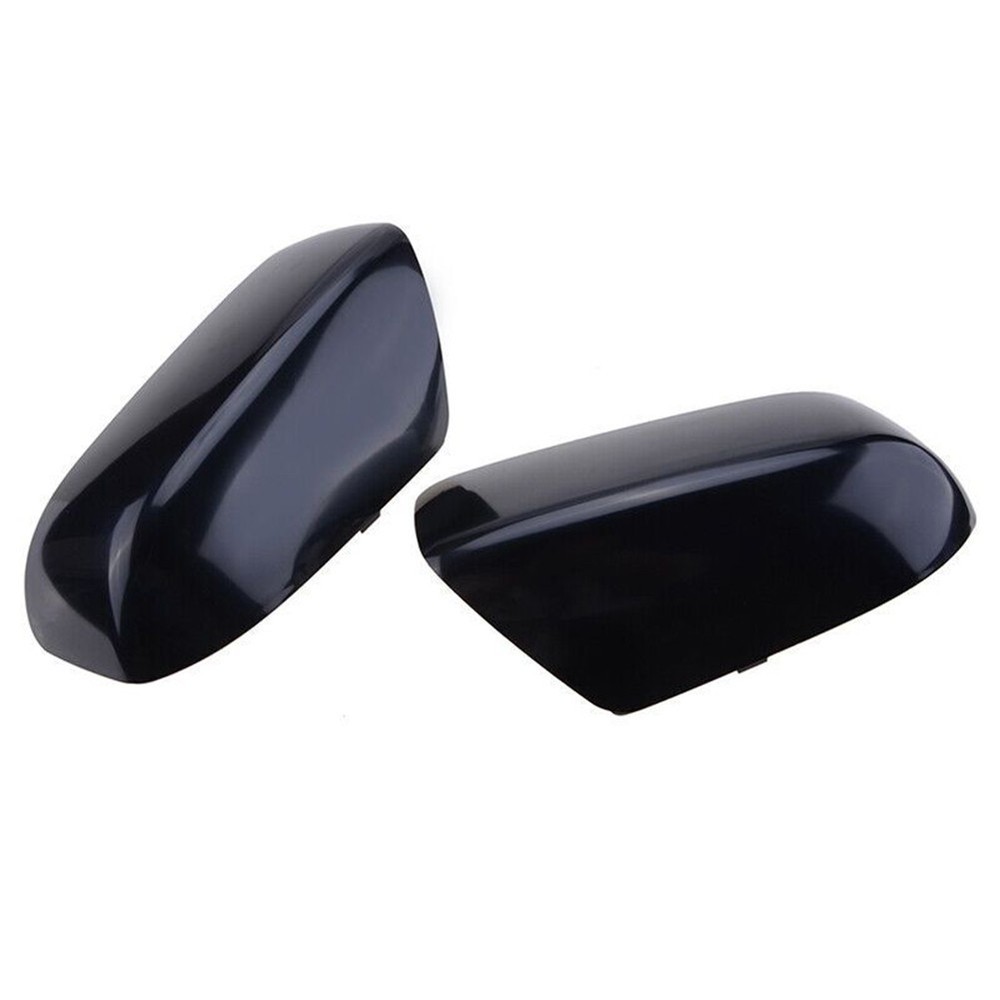 Mirror Cover Gloss Black Replacement Side Mirror Cap 1 Pair ABS Plastic