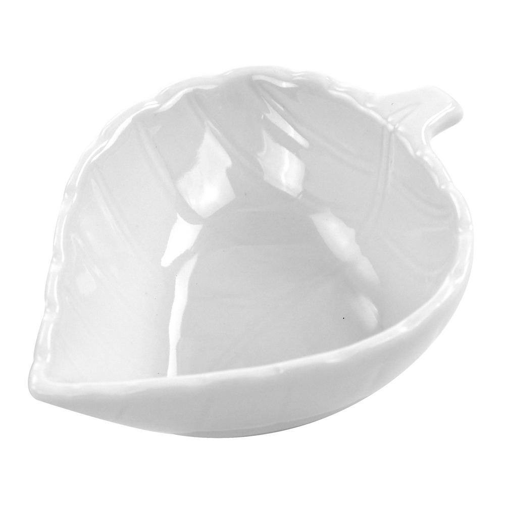 4-Piece Ceramic Tidbit Dish Set in White