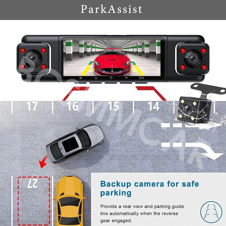 Car DVR Dash Cam Video Recorder Camera 4 Channel Mobile Detection Loop Recording