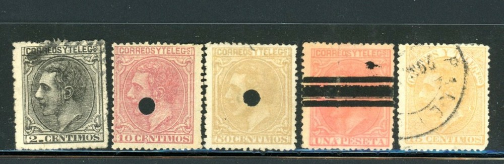Spain Scott # 242, 244, 248, 249, 252 - Used - CV=$11.70