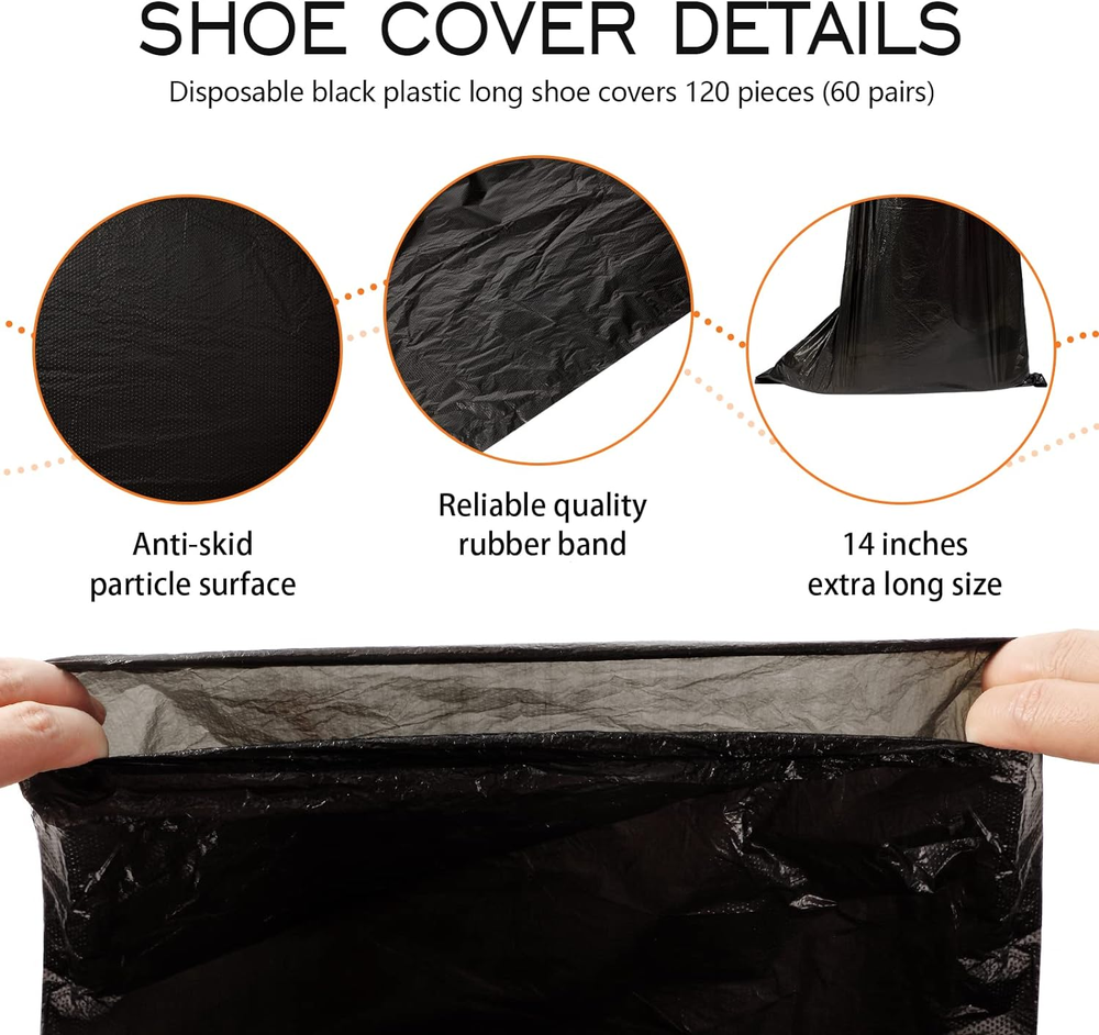 Disposable Shoe Covers Disposable Non Slip Plastic Boot Covers Long Waterproof