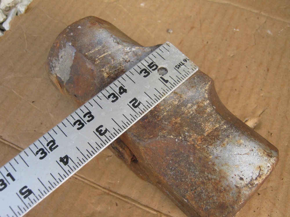 Antique Vintage Rusty Primitive Iron SLEDGE HAMMER head only 10 lbs