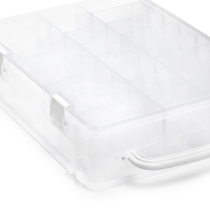 48 Spool Double-Sided Thread Storage Box Organizer W/ Removable Dividers New