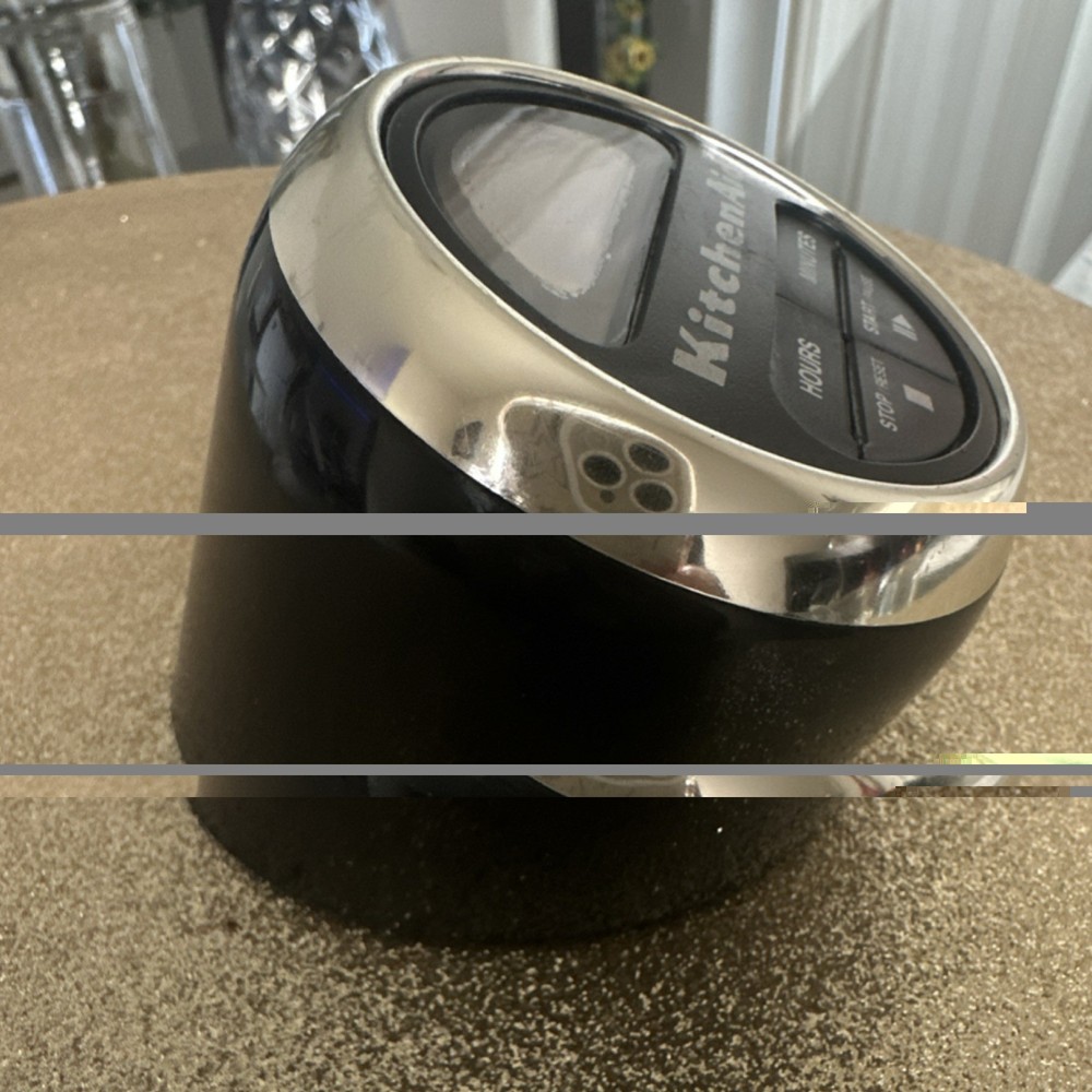 KitchenAid Digital Timer Large Display Count Up Black Silver Large Buttons