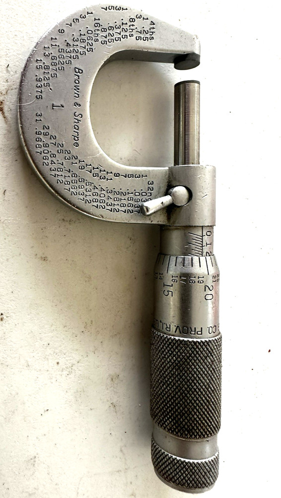 Vintage  Brown & Sharpe #1 Outside Micrometer Caliper