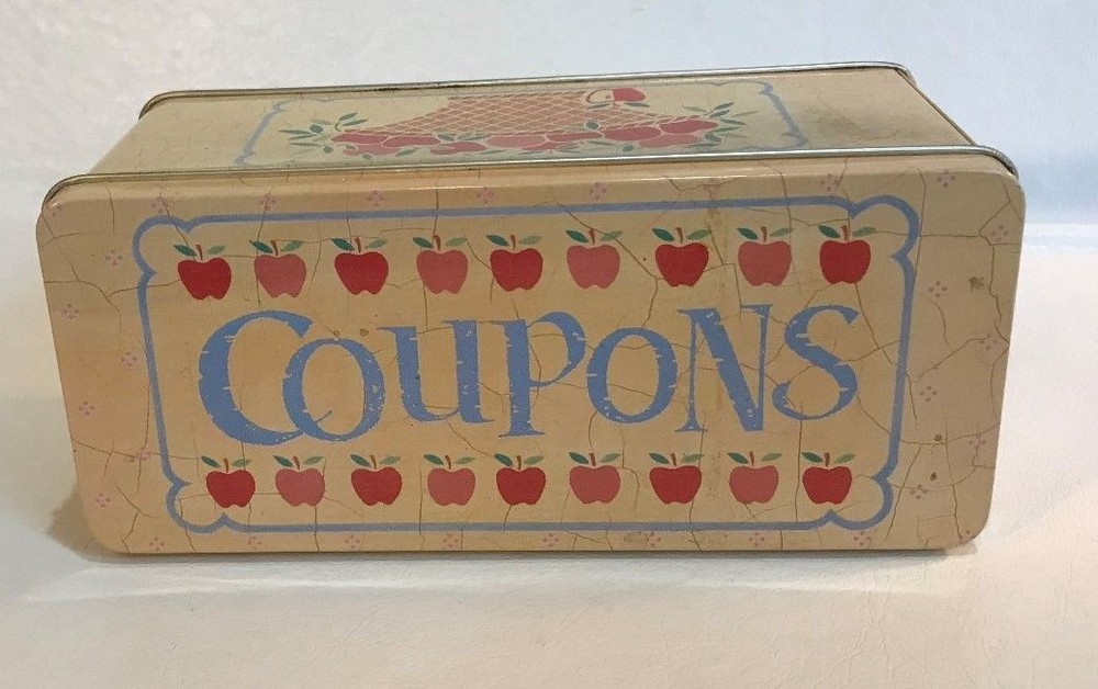 Apples Coupon Tin Rectangular Shaped Box~NO Dividers