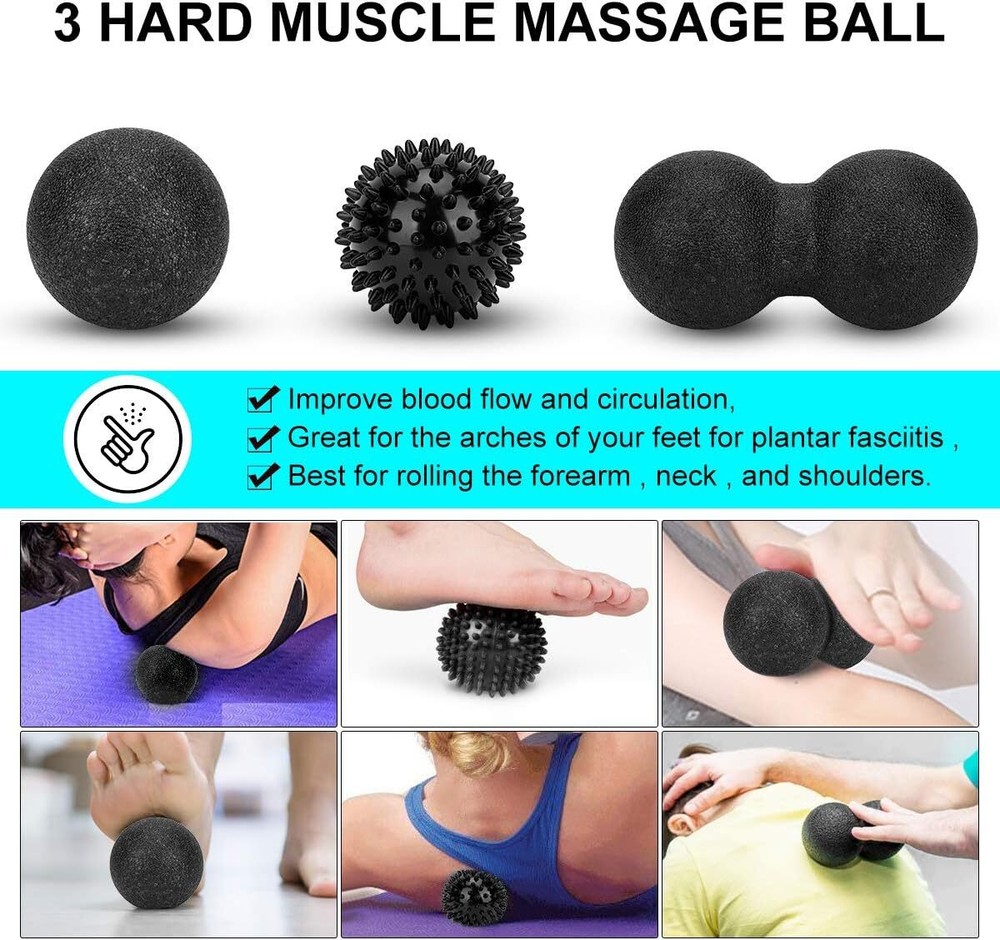 Foam Roller Set - High Density Back Roller, Muscle Roller Bar, 2 Foot