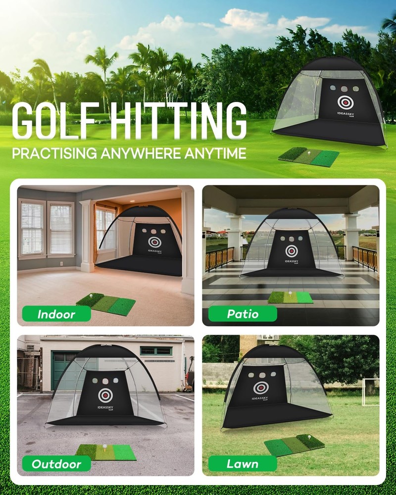 New Golf Net with Practice Mat Golf Hitting Aid Nets 10x7FT for Backyard Driving