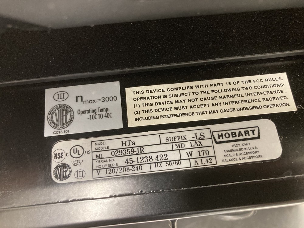 Hobart HTS-7LS 10.1" Service Scale - 30 lbs capacity