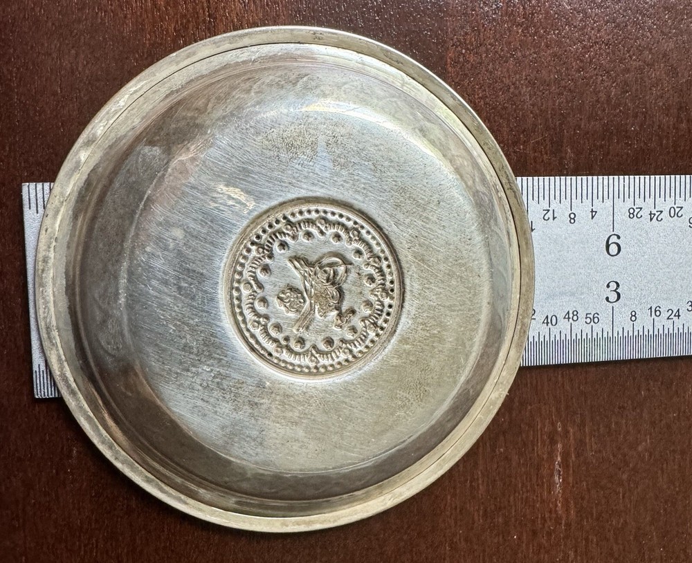 Antique Ottoman Turkish Silver Dish 2-1/2 Inches