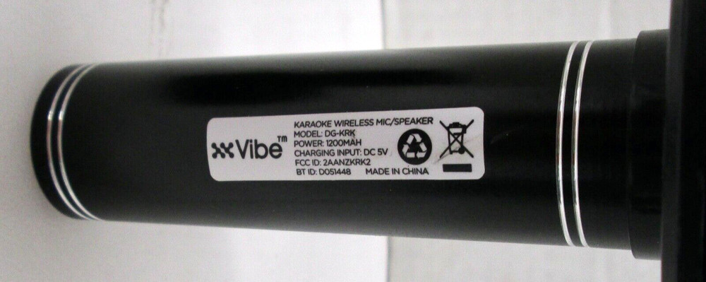 Vibe Sounds Black Wireless Karaoke Microphone/Speaker W/Echo