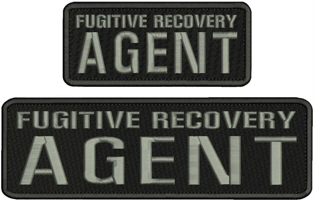 F R AGENT EMB PATCHE 3X10 AND 2.5X6 HOOK ON BACK BLACK/GRAY