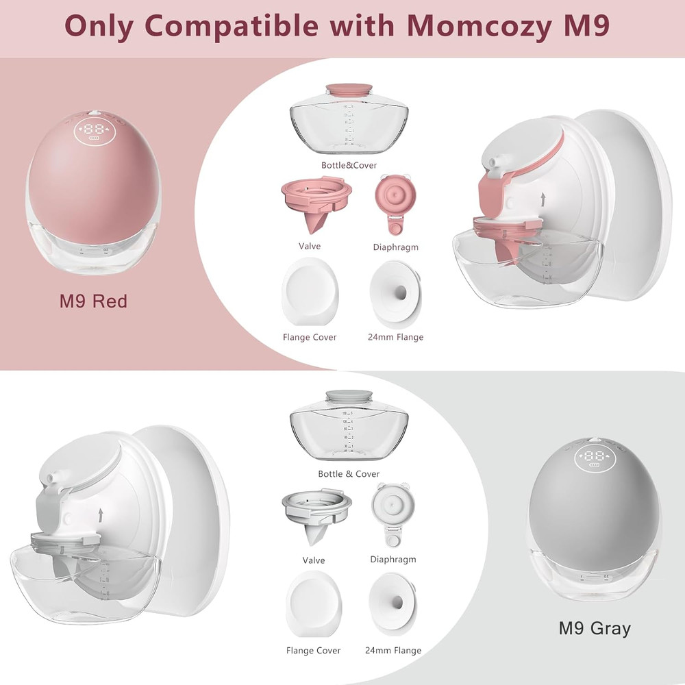 1 Pack M9 Full Set Breast Replacement Part for Momcozy Upgraded Mobile Flow | Up